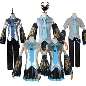 Ensemble de costumes de <span class=keywords><strong>cosplay</strong></span> <span class=keywords><strong>Hatsune</strong></span> <span class=keywords><strong>Miku</strong></span>, tenue de performance VOCALOID avec haut et jupes pour les fans d'anime - Product Image 1