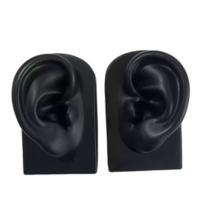 Dark Skin <b>Silicone</b> Ear Model Human Ear Piercing Practice Display <b>Tool</b> for Body Art Jewelry Training - Product Image 3