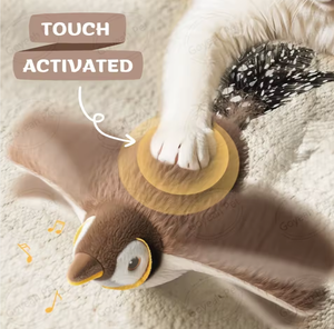 New sạc điện mô phỏng Chim điều khiển từ xa đồ chơi cho mèo tự động vỗ cánh mèo Chim Hót Líu lo đồ chơi sang trọng - Product Image 3