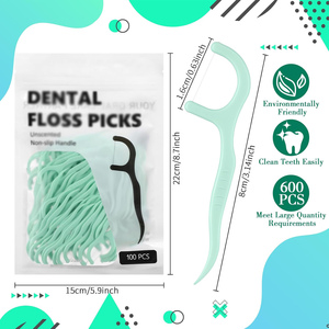Wholesale Mint Flavor Biodegradable Eco Friendly Tooth <b>Sticks</b> <b>Flosser</b> Toothpicks Dental Floss Pick - Product Image 2