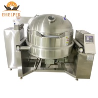 Marmite de Cuisson Inclinable Professionnelle, Chauffage Gaz/Électrique, pour la Transformation de Viande, Poulet, Bœuf, avec Décharge Automatique