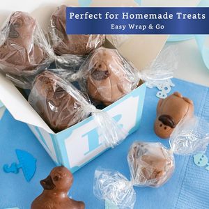 Emballages en cellophane transparents naturels et recyclables (600 pièces 3,5x5 pouces) pour caramels, <span class=keywords><strong>chocolat</strong></span>, <span class=keywords><strong>nougat</strong></span> et sucettes - Product Image 6