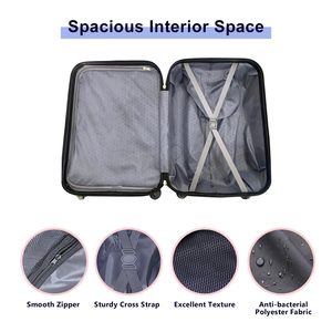Luggages Sets 4 Piece Sets <strong>Lightweight</strong> With Wheels ABS Durable <strong>Suitcase</strong> Double Wheels TSA Lock Luggage Travel Set - Dark Blue - Product Image 4