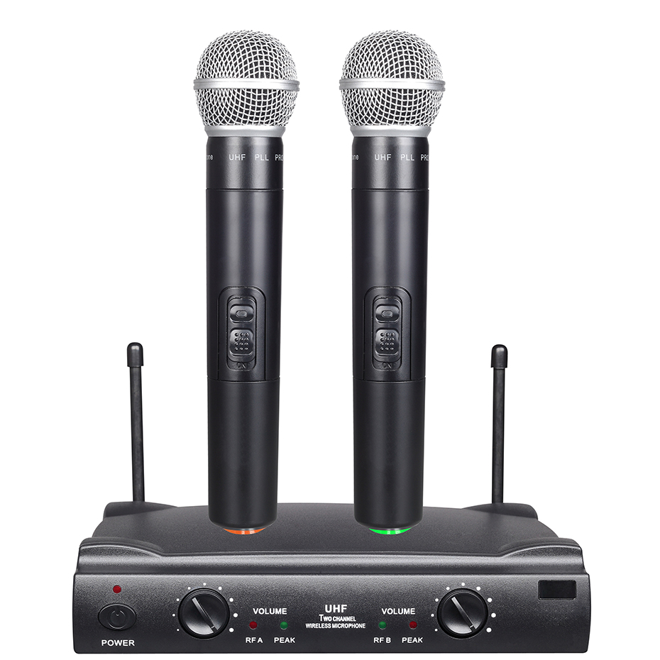 U-585 Wireless Handheld Microphone System - 2 Channels Cordless