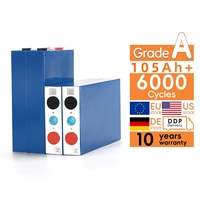 Stok Polandia LF105 Lifepo4 105ah Lifepo4 sel prisma FLP sel Lithium besi fosfat EV LF105 penyimpanan energi tenaga surya