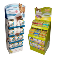 Su misura eco-friendly Freestanding pieghevole in cartone per merendine supermercato condimento per cani dolcetti caramelle