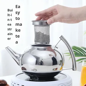 Estilo clássico 1.5L/2L Aço Inoxidável Pérola Chaleira Chá com Filtro de Malha Home Restaurante Utensílio para Água Fervente Material Metal - Product Image 4