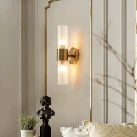 Lampe murale minimaliste pour chambre à coucher, style moderne, luxe haut de gamme, source de lumière LED, abat-jour en verre, commande par interrupteur