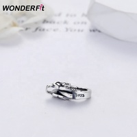 Fermoir de homard floral rose en argent sterling oxydé, résultats de bijoux de fleurs romantiques pour bracelet