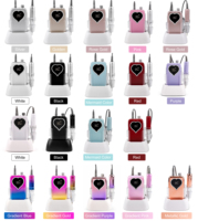 Vente en gros de ponceuse à ongles à la mode rechargeable 35000 tr/min perceuse à ongles en forme de cœur à brosse en carbone puissante