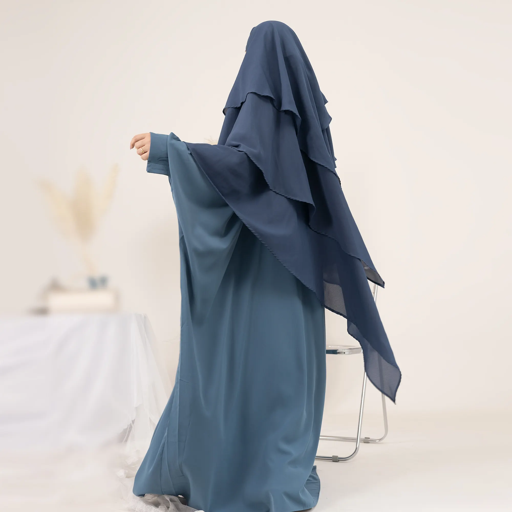 Op Maat Gemaakte Islamitische Kleding Midden-Oosten Lady Thobe Hijab Gebed Vleermuis Mouw Rob Moslim Vrouwen Abaya Voor Meisjes Zwarte Abaya Groothandel