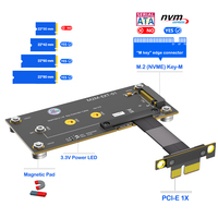 Adaptador de Tarjeta Riser PCI-E 3.0 X1 a M.2 NVMe SSD, Cable de Extensión de 50/100 mm, Compatible con SSD M Key M2 NVMe para PC de Escritorio