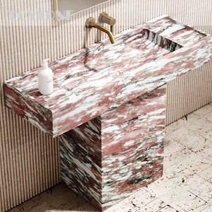 Mueble <span class=keywords><strong>de</strong></span> Baño <span class=keywords><strong>de</strong></span> Mármol Natural <span class=keywords><strong>de</strong></span> Primera Calidad Tostone, Tallado en Piedra Sólida con Acabado Pulido para Decoración <span class=keywords><strong>de</strong></span> <span class=keywords><strong>Villas</strong></span>, Hoteles y Apartamentos <span class=keywords><strong>de</strong></span> Lujo - Product Image 4
