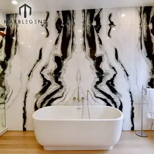 white family marble Wall Slab Top quality China Panda white marble For Flooring Tiles Projects