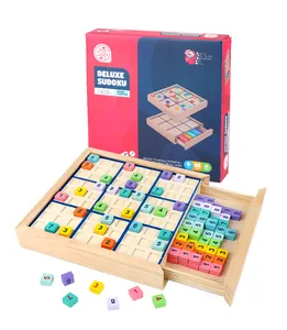Clássico jogo educativo madeira sudoku tabuleiro jogo para crianças