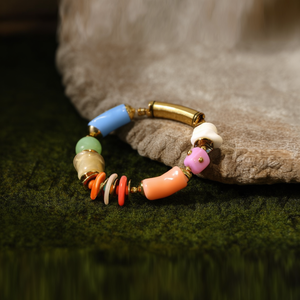 Fashion Beaded <b>Bracelet</b> 316L Stainless Steel PVD Gold Plating Sustainable Resistant Multi Color <b>Beads</b> Stretch <b>Bracelet</b> - Product Image 3