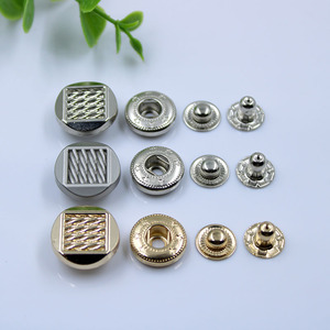 Tùy Chỉnh Logo Dập Nổi Hợp Kim Kim Loại Bốn Phần Snap Nút Bạc Vàng 4 Phần Mùa Xuân Fastener Nhấn Nút Cho Quần Áo May Mặc - Product Image 3