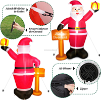 Père Noël gonflable de 6 pieds avec boîte cadeau, panneau Joyeux Noël, ornement lumineux LED pour la cour, la pelouse, la décoration extérieure des fêtes
