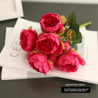 Nouveau bouquet de fleurs artificielles en soie, pivoines au toucher réel, fleurs artificielles pour la décoration de la maison, décoration de table de mariage réaliste