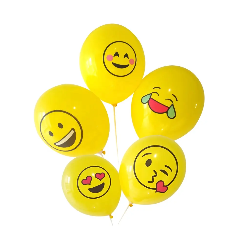 High Quality Baby Children Toy Birthday Party Smiley Ballon Smiling Face 12 inch Latex Balloon with Smile Print