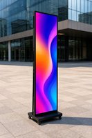 Afficheur numérique LED vertical mobile, écran d'affichage portable sur pied pour hall d'hôtel