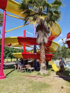 Thương mại ngoài trời sợi thủy tinh trượt nước cho người lớn vật liệu thép hồ bơi bè cho cuộc phiêu lưu thể thao hoặc công viên công cộng - Product Image 3