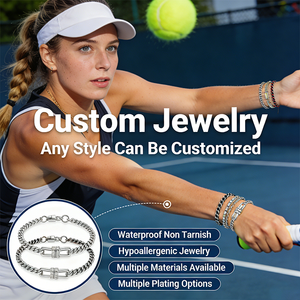 Bracelet Mosen en acier inoxydable, chaîne <span class=keywords><strong>gourmette</strong></span> irrégulière argentée, bracelet tennis en zircon pour femme, vente en gros - Product Image 1