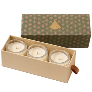 Nouvelle boîte à bougies PLD 2026 au design personnalisé, en carton rigide, avec tiroir, boîtes <span class=keywords><strong>d</strong></span>'allumettes et gaufrage, pour 3 bougies avec insert en mousse - Product Image 6