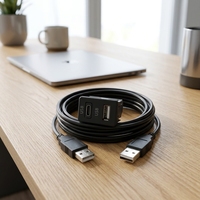 Câble d'extension USB Type-C pour montage sur tableau de bord, double port, charge rapide 3A, adaptateur pour panneau de voiture, système audio multimédia et d'infodivertissement