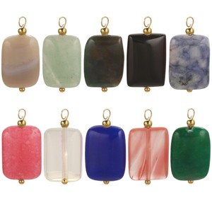 Handmade thép không gỉ bóng Pin đá tự nhiên Mặt dây chuyền quyến rũ cho DIY bông tai vòng cổ đồ trang sức làm dangles - Product Image 5