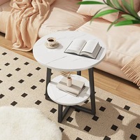 Nouveau design de table basse ronde à double couche moderne table d'appoint ronde simple de haute qualité petite table d'angle