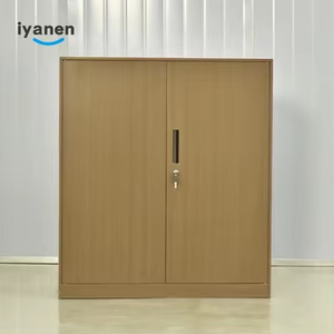 Văn Phòng Hiện Đại 4 Lớp Kệ 2 Đu Cửa Chuyển In Ấn Bằng Gỗ Màu Đỏ Thép Kim Loại Thấp Tủ Hồ sơ Lưu Trữ Tủ - Product Image 6