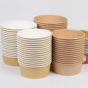 Ebelee 16Oz 500Ml Tùy Chỉnh In Giấy Kraft Bát Thức Ăn Nhanh Container Cho Súp Salad Mì Ăn Liền Với PP Nắp Takeaway - Product Image 3