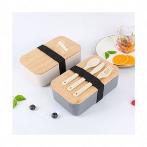 Custom Plastic Bento Boxes for Adults-900ML Eco-Friendly <b>Lunch</b> <b>Box</b> with Spoon & Fork BPA-Free <b>Microwave</b>/Dishwasher Safe - Product Image 1
