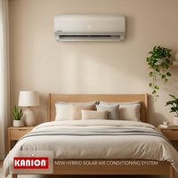 Aire Acondicionado Mini Split Inverter de 12000 BTU, Alimentado por Energía Solar, 48V Híbrido R32, Ahorro de Energía, Aire Acondicionado de Pared, Fuera de la Red, CE