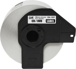 Rouleau d'étiquettes <span class=keywords><strong>Brother</strong></span> DK-1207 pour CD/<span class=keywords><strong>DVD</strong></span> - Finition découpée - 100 étiquettes par rouleau - Product Image 1