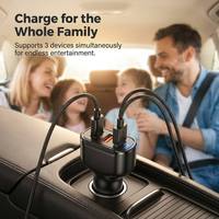 Cargador de Coche de 3 Puertos PD30W Dual QC22.5W, Adaptador Rápido para Encendedor de Cigarrillos, Indicador LED USB-A PD, Cargador Universal para Teléfono de Coche de 12V/24V