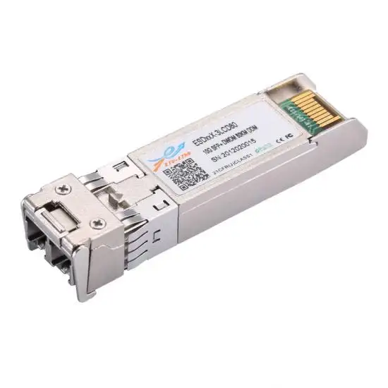 10G SFP + DWDM 80KM LC émetteur-récepteur optique 100GHZ pour commutateurs à fibre optique routeurs pare-feu convertisseurs de médias