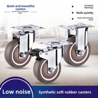 Roues Omnidirectionnelles pour Robot Jingzhi Mei 3, 2, 25 et 4 Pouces, à Roulement Unique, Frein Plat, Silencieuses