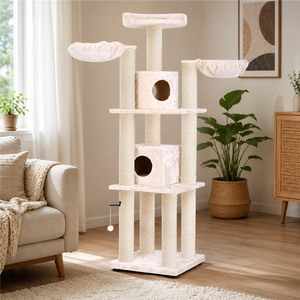 Tour douce double blanche de grande taille pour élevage professionnel, avec deux hamacs, certifiée BSCI - Product Image 1