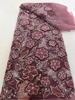 NI.AI Dernières perles de velours Séquence dentelle africaine perlée Net dentelle pour les femmes Robes de soirée