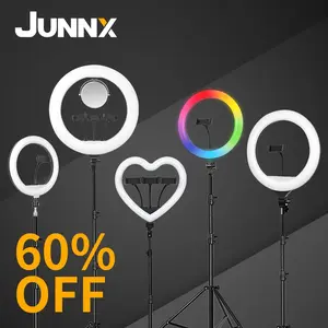 JUNNX-Anillo de Luz Led Para selfis com Tripe, 10, 18, 20, 22 y 26cm, 6, 10, 12, 14, 18, 20 y 22 pulgadas