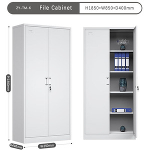 خزانة تخزين معدنية بتصميم عصري مع أرفف قابلة للتعديل وبابين قابلين للقفل، خزانة للمرآب والمطبخ - Product Image 2