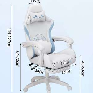 Chaise de jeu ergonomique pour ordinateur avec repose-pieds, pour la maison, le bureau, les étudiants et les joueurs - Product Image 4