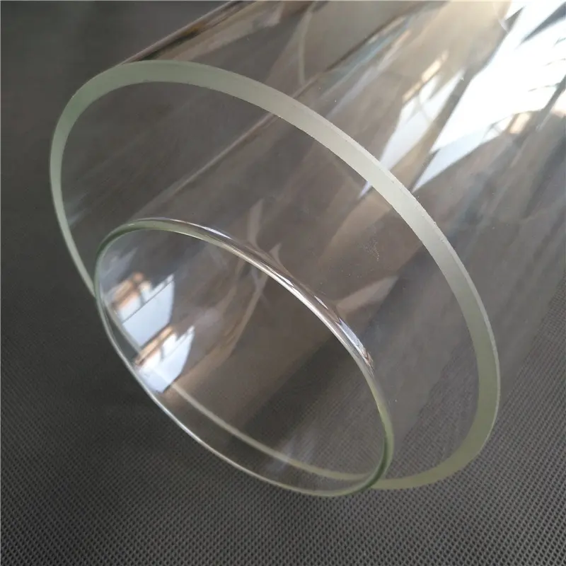 Tubo de vidrio pulido con dos extremos abiertos, resistente al calor, borosilicato