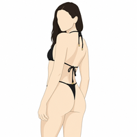 Set Bikini Dua Potong Premium OEM Ramah Lingkungan dengan Logo Custom, Model Halter Segitiga, Perlengkapan Emas, Cup yang Dapat Dilepas untuk Wanita