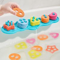 Juguetes Educativos Sensoriales para el Aprendizaje Temprano, Juguetes de Baño Libres de Moho, Juguetes de Silicona para Clasificar Colores y Formas y Apilar para Niños Pequeños
