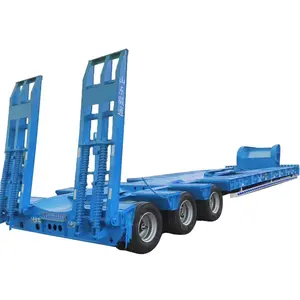 New Chinese 60 Ton to 80 Ton Low Bed 3 Line 6 Axle Extendable Lowboy Truck Trailers Made of Durable Steel for Sale