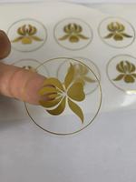 Étiquette de logo transparente personnalisée estampage à chaud autocollants adhésifs en feuille d'or transparente autocollant d'étiquette en vinyle étanche pour cosmétiques