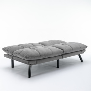 Canapé à double câlin minimaliste causeuse <span class=keywords><strong>2</strong></span> <span class=keywords><strong>places</strong></span> tissu lin canapé de sommeil futon canapé convertible Come bed banc fabricant - Product Image 2